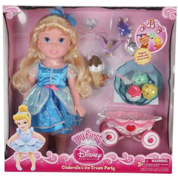 NEW Disney CINDERELLA 15" DOLL Play Set Ice Cream Party + Carriage Musical Toy + - Picture 1 of 11